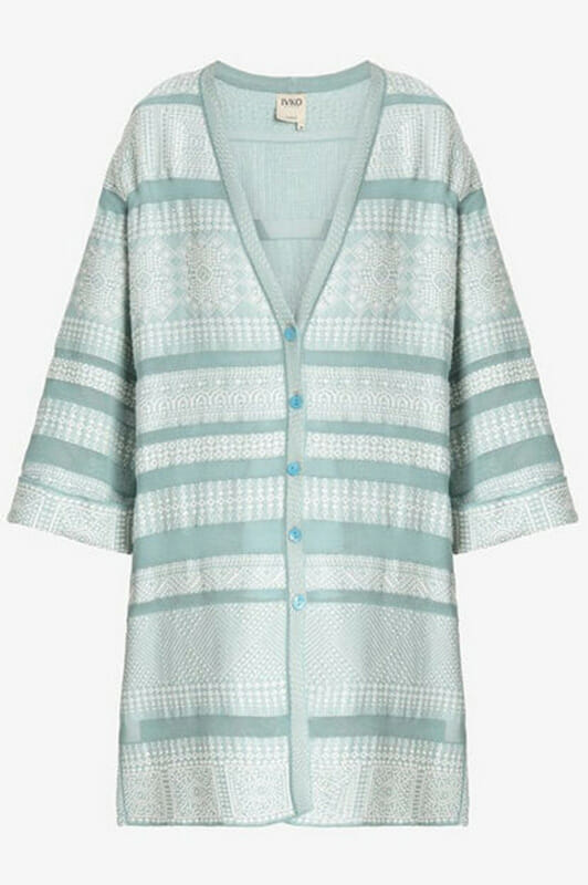 ivko ladies spring long geometric jacket 191601 086 aqua product
