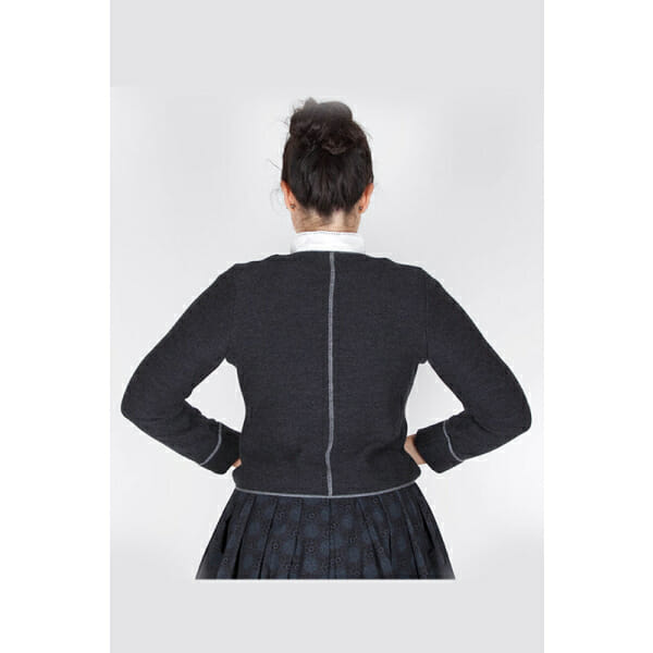 Geiger 73610 Woman's Tracht Walk Jacket in 9050 Charcoal with Grey Trim