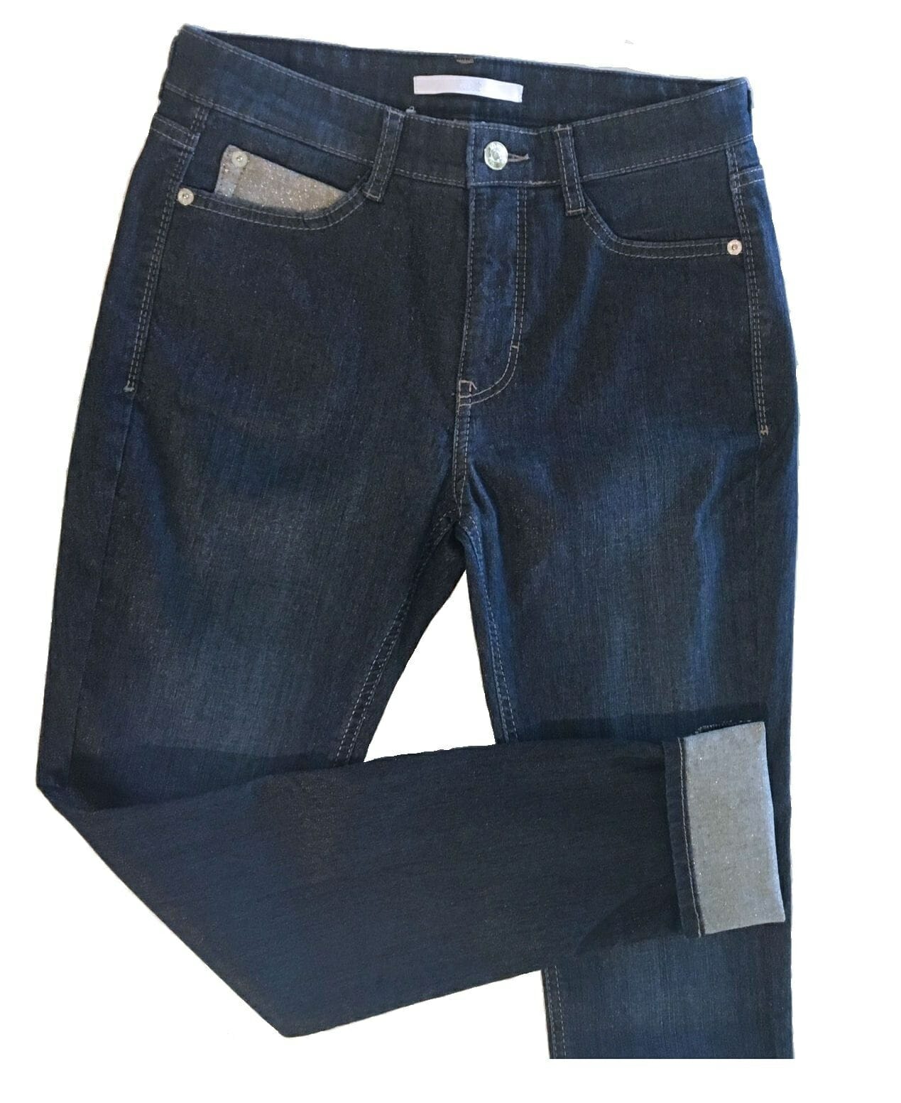 angst stropdas Gevangene MAC 5900-90 Skinny Glitter Jeans in Blue Denim D674 - AlpenStyle Classic  European Clothing