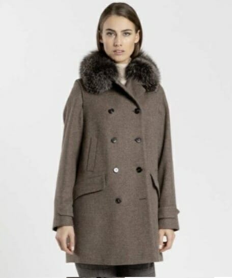 Schneiders12795 Loden Coat Removable Fur Taupe 8700 - AlpenStyle Classic  European Clothing