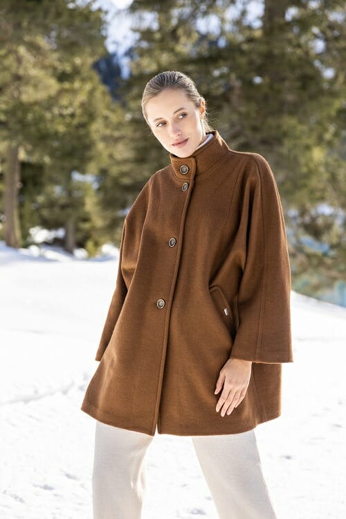 Geiger 57280 DIANA Classic Boiled Wool Cape Coat in CHESTNUT 566