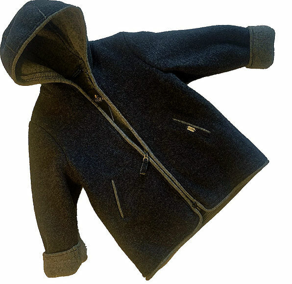 Geiger 2345 Children's 2-way Zip Hoodie Walk Jacket in Navy with Grey Trim  686 - AlpenStyle Classic European Clothing